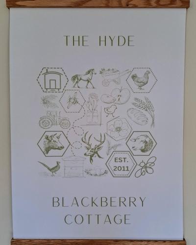 a framed drawing of the hype blackberry cottage at Luxury Shepherd's Hut - The Hyde in Reading