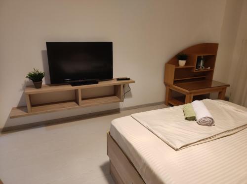 TV a/nebo společenská místnost v ubytování Janel Apartments