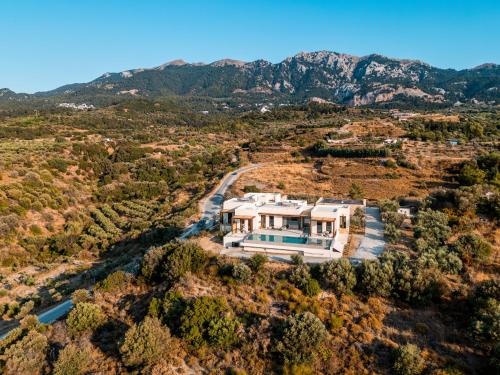 an aerial view of a house in the mountains at Noema Luxury Retreat Villas - Adults only in Kos Town