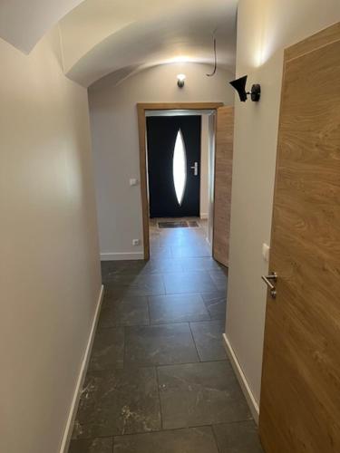 a hallway with a room with a door and a hallwayngthngthngthngthngth at Haus Wolfsbach in Rennweg