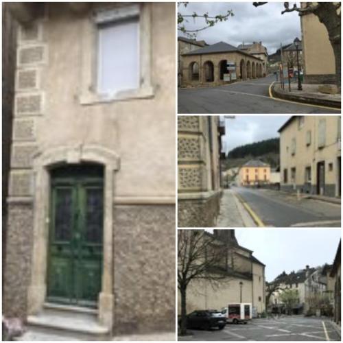 un groupe de quatre images d'un bâtiment et d'une rue dans l'établissement T2 saint jean du Bruel, à Saint-Jean-du-Bruel