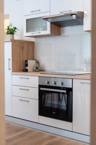 Kuchyň nebo kuchyňský kout v ubytování Sea view Apartment Livia