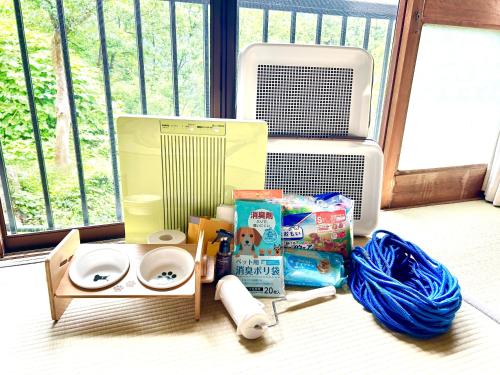 a toy bathroom with a sink and a television at 遊子川ゲストハウス コッコロん in Seiyo
