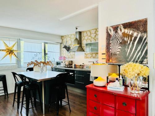 Loft atypique 130 m2 Clim patio couvert et terrasse pkg privé inclus gratuit tram à 5mn à pied un accès direct au centre-ville