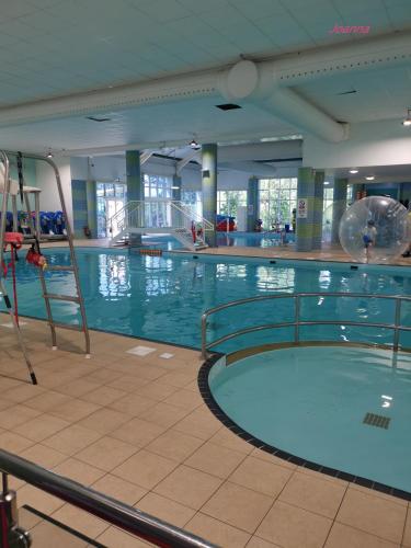 a large indoor swimming pool with a large swimming pool at Nikola in Skegness