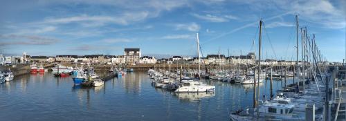 un groupe de bateaux est amarré dans un port dans l'établissement La forge, à La Turballe