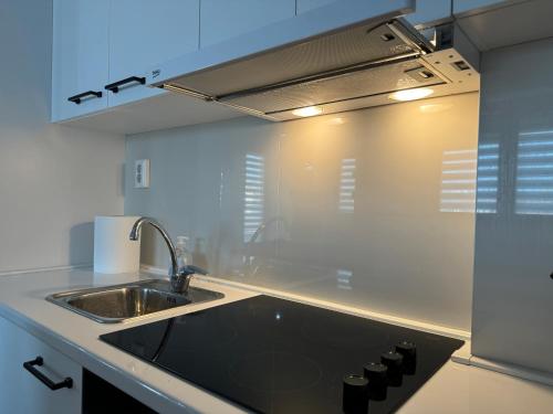 Kuchyň nebo kuchyňský kout v ubytování Modern Skopje apartment