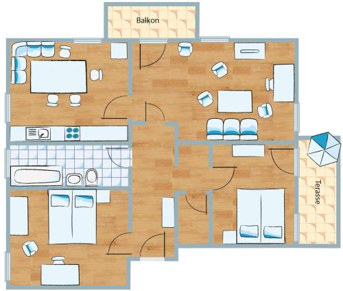 Půdorys ubytování Famielienapartment An der Forellenschänke