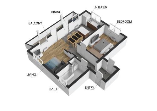 a diagram of aominium floor plan at Haus Moritz in Oetz