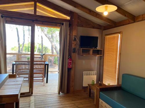 Μια τηλεόραση ή/και κέντρο ψυχαγωγίας στο Camping la Tamarissière