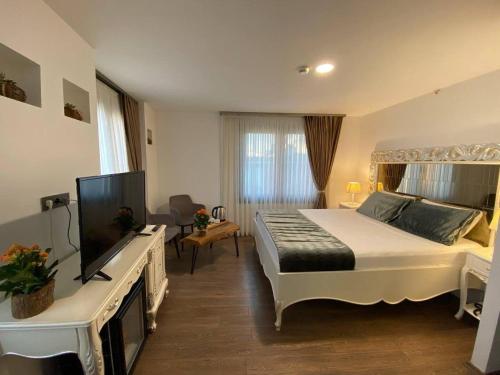 TV a/nebo společenská místnost v ubytování Pandora Hotel