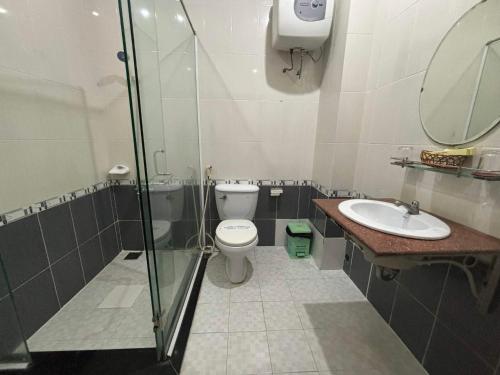 a bathroom with a toilet and a sink at Asia Hotel Can Tho in Can Tho