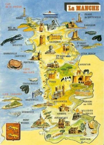 une carte de l'île du Yucatan dans l'établissement La Ferme de Jean, à Denneville