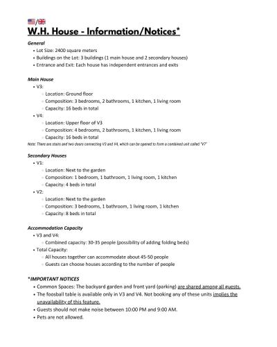a screenshot of a page of aww house information notices document at W.H.House in Atouguia da Baleia