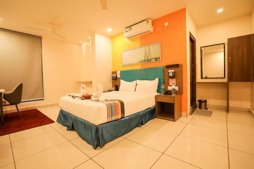 Postel nebo postele na pokoji v ubytování Hotel White Fields Hitec City, Hyderabad