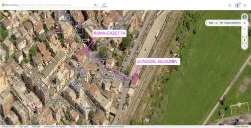 a map of a road with a stop sign at Roma Casetta - Tourist Rooms in Guidonia