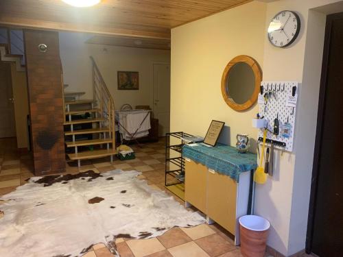a room with a floor that is covered in plastic at Artless #2 in Plateliai