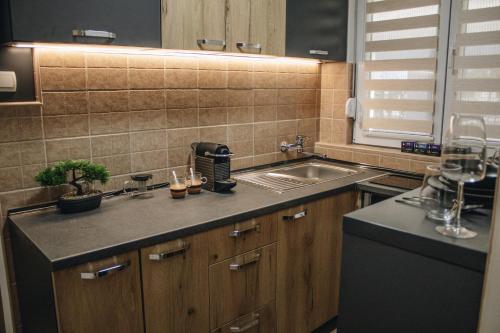 Kuchyň nebo kuchyňský kout v ubytování Apartman Premijer 1