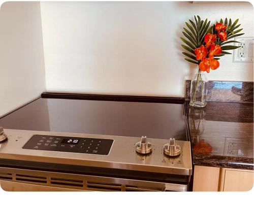 Kuchyň nebo kuchyňský kout v ubytování Waikiki Sunset Hotel Ocean view Freeparking