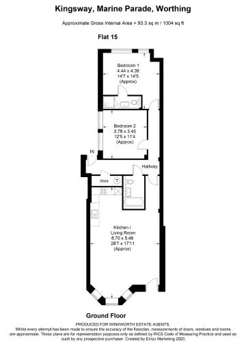 a floor plan of the kippewa marina premier residence at Stunning 2 Bed Apartment Sea Views and Parking in Worthing