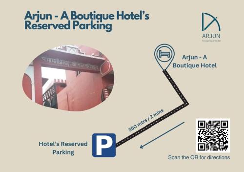 a logo for a boutique hotels reserved parking at Arjun - A boutique hotel in Haridwār