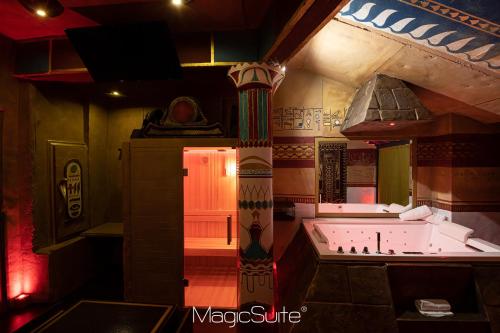 a large bathroom with a tub in a room at Hotel Carosello in Pontecagnano