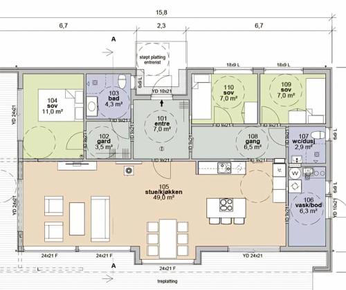 een plattegrond van een huis bij Eksklusiv hytte i skjærgården! in Austevoll