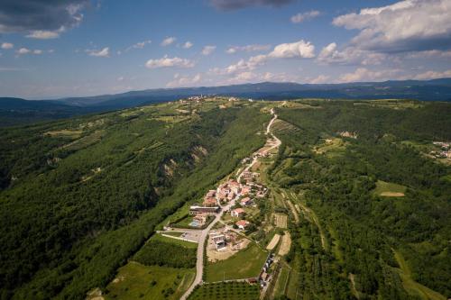an aerial view of a village in the middle of a forest at Star Apartments in Tar
