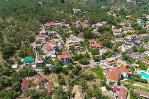 an aerial view of a residential suburb at Villa Thea Antonis in Gaios