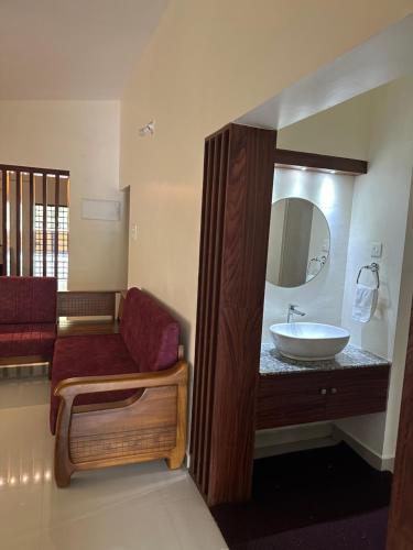 Zona de estar de Spacious Beach Side House - Joyce Cottage Kerala