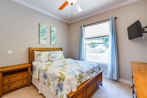 a bedroom with a bed and a window at Marco Island Home with Private Pool 3 Mi Beach! in Marco Island