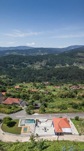 an aerial view of a building in a city at Casa do Demo in Melgaço