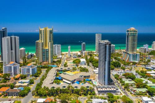 Nespecifikovaný výhled na destinaci Gold Coast nebo výhled na město při pohledu z rezortu