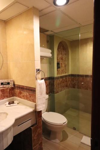a bathroom with a toilet and a sink and a shower at Best Western Plus Gran Marques in Toluca