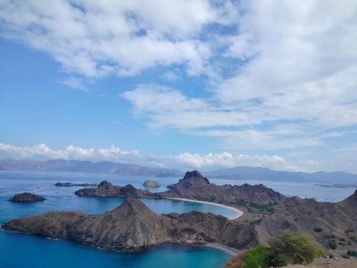 a view of a small island in the ocean at Atta Ratu Homestay komodo in Komodo