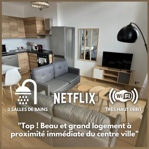 Bel Appart' 3 chambres 3 Sdb au centre-ville St Etienne