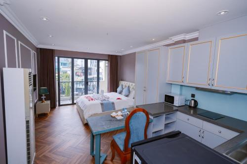 Χώρος καθιστικού στο Hotel Apartment Royal Galaxy