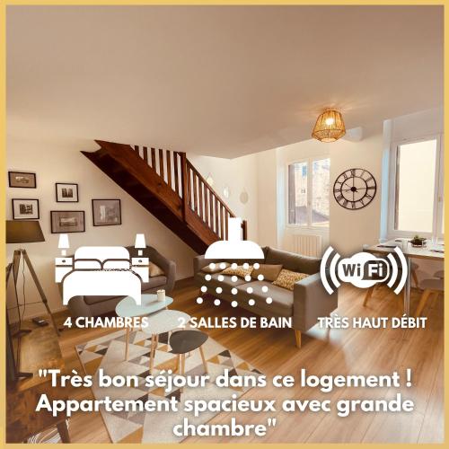 Bel Appart' 4 chambres duplex Durafour