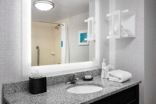 a bathroom with a sink and a mirror at Hampton Inn & Suites Birmingham/280 East-Eagle Point in Hoover