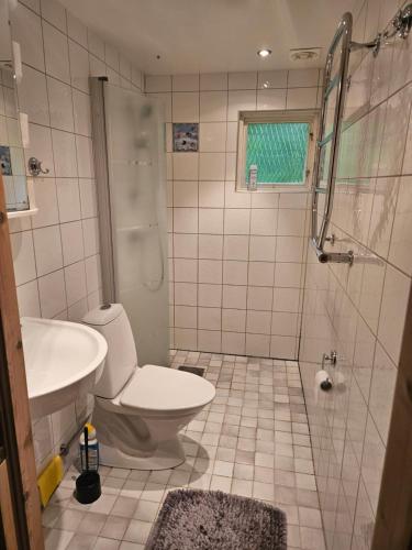 Koupelna v ubytování Stuga i naturskönt område i Höör