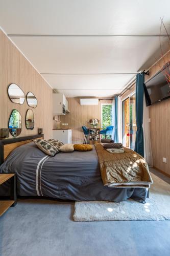 Ένα ή περισσότερα κρεβάτια σε δωμάτιο στο Chambre d'hôtes de la dame blanche