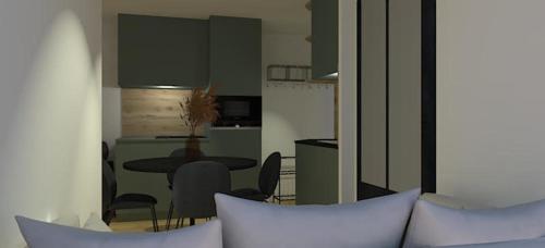 Photo de la galerie de l'établissement Apartment at the foot of the slopes with balcony, à La Plagne