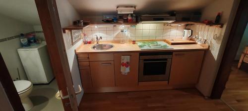 Η κουζίνα ή μικρή κουζίνα στο Ferienwohnung Spitzingsattel