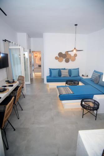 Ruang duduk di Casa Di Soho Syros