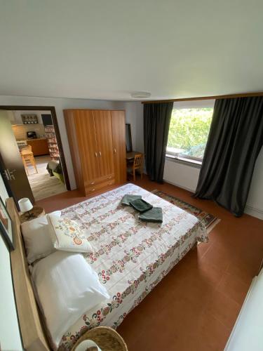 Ένα ή περισσότερα κρεβάτια σε δωμάτιο στο Apartament cu terasa