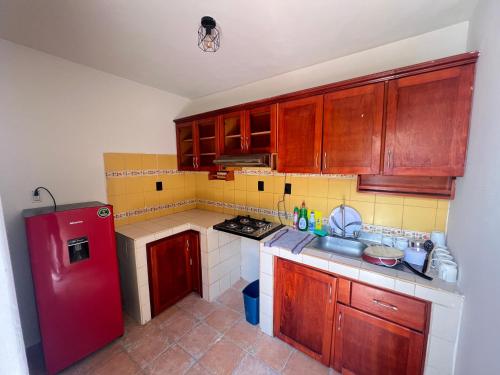 Η κουζίνα ή μικρή κουζίνα στο hospedaje casa oaxaca