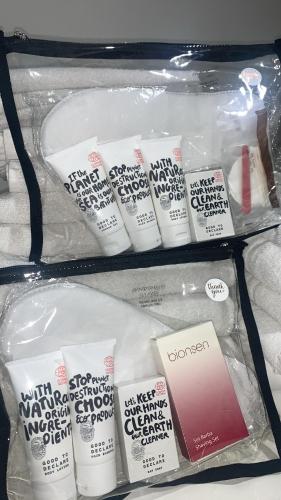 a group of white products in a plastic bag at Appartamento sul mare Nettuno in Nettuno