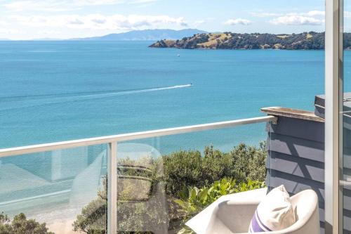 a balcony with a view of the ocean at PAH VIEW HOUSE - Coast and Country in Onetangi