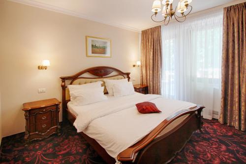 Ένα ή περισσότερα κρεβάτια σε δωμάτιο στο Hotel Privighetoarea