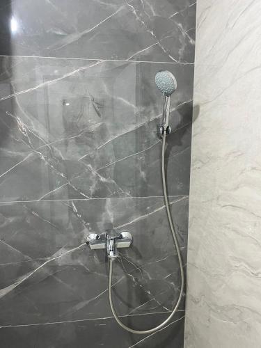 a shower with a shower head in a bathroom at Villa Casa de Dina in Bihać